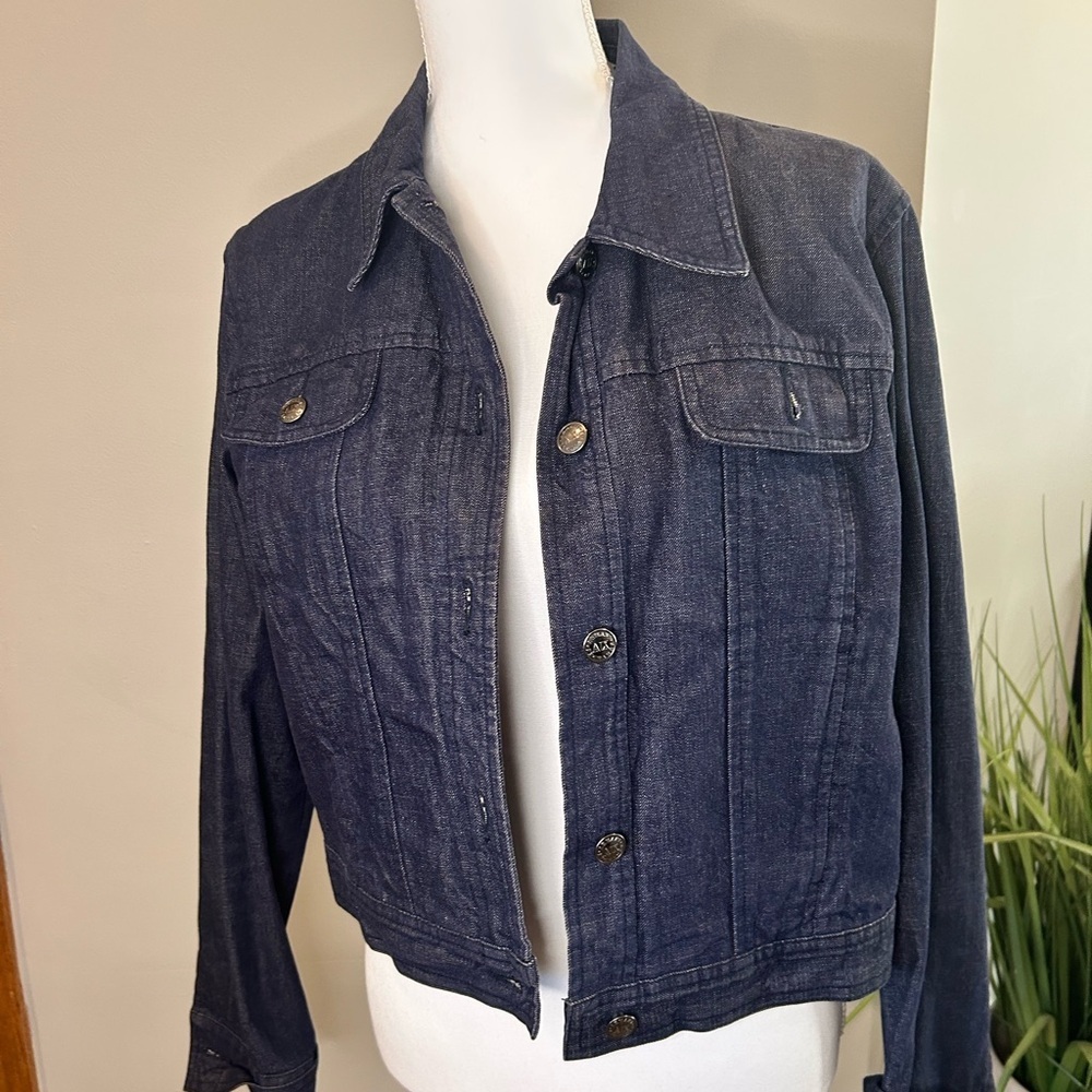 Armani Exchange Women’s Dark Wash Denim Jean Jacket Size L